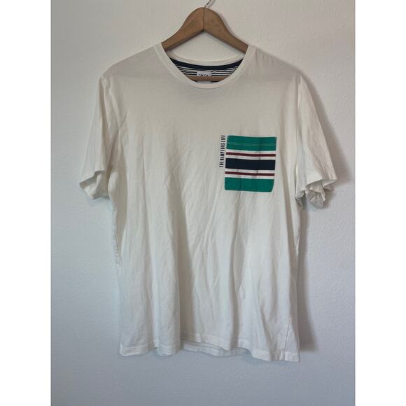 ZARA White The Hamptons Life Pocket T-Shirt - Picture 1 of 4